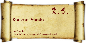 Keczer Vendel névjegykártya